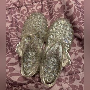 Glitter jelly sandals